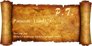 Pascus Timót névjegykártya